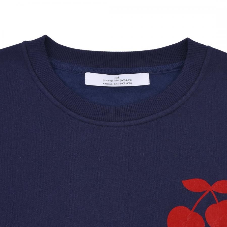Rokh / CHERRY EMBLEM JUMPER NAVY S