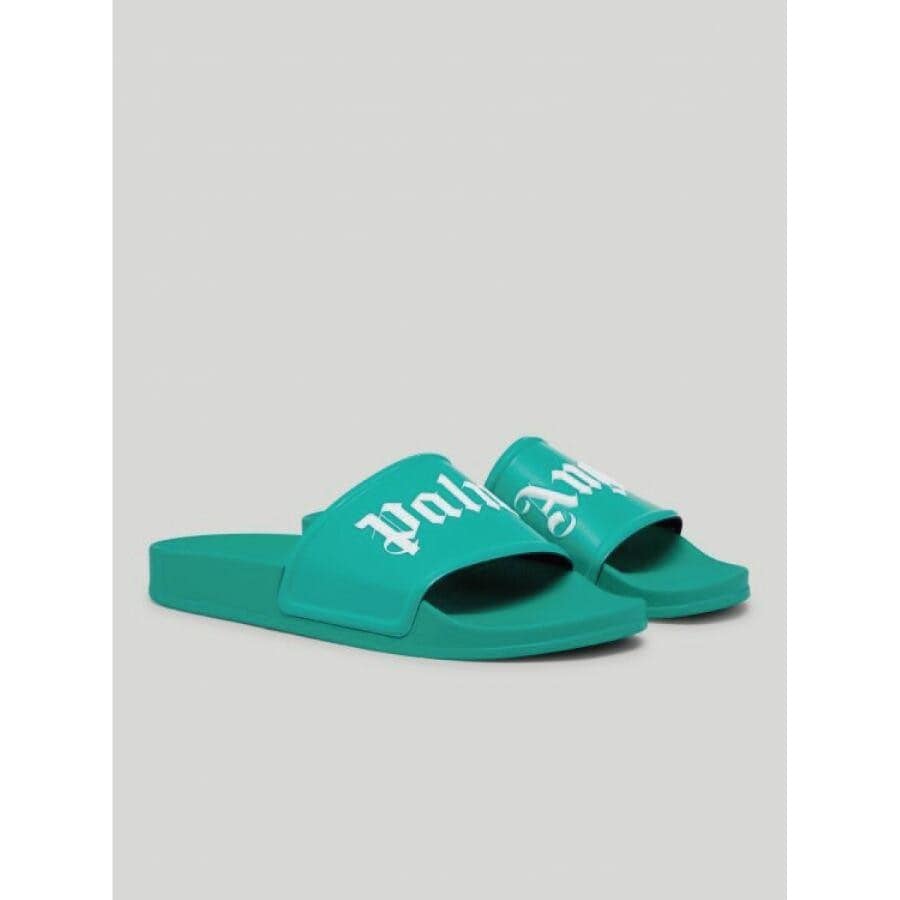 Palm Angels / POOL SLIDER / GREEN/WHITE GREEN/WHITE 41