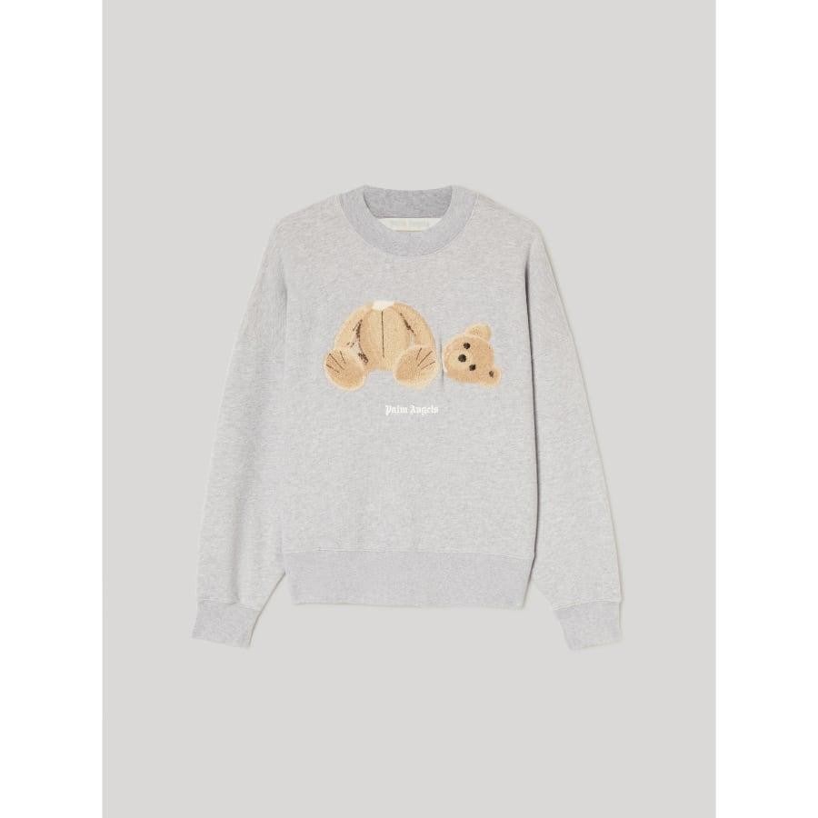 Palm Angels / PALM ANGELS BEAR FITTED CREW MELANGE / GREYBROWN GREYBROWN XS