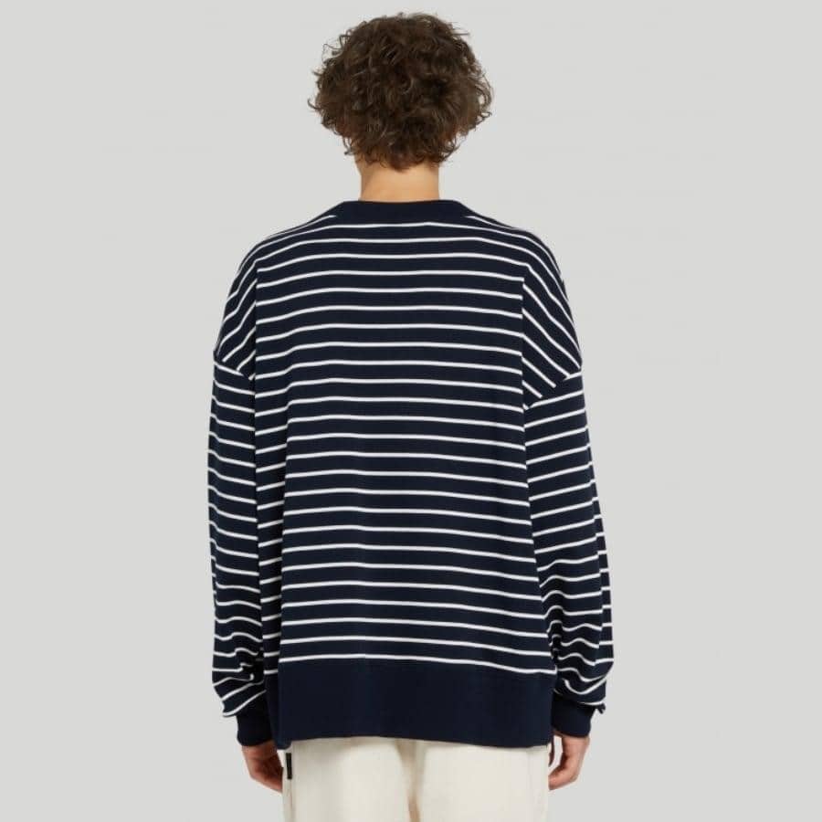 Palm Angels/BEAR STRIPES CREW/NAVY/BROWN NAVY/BROWN XL