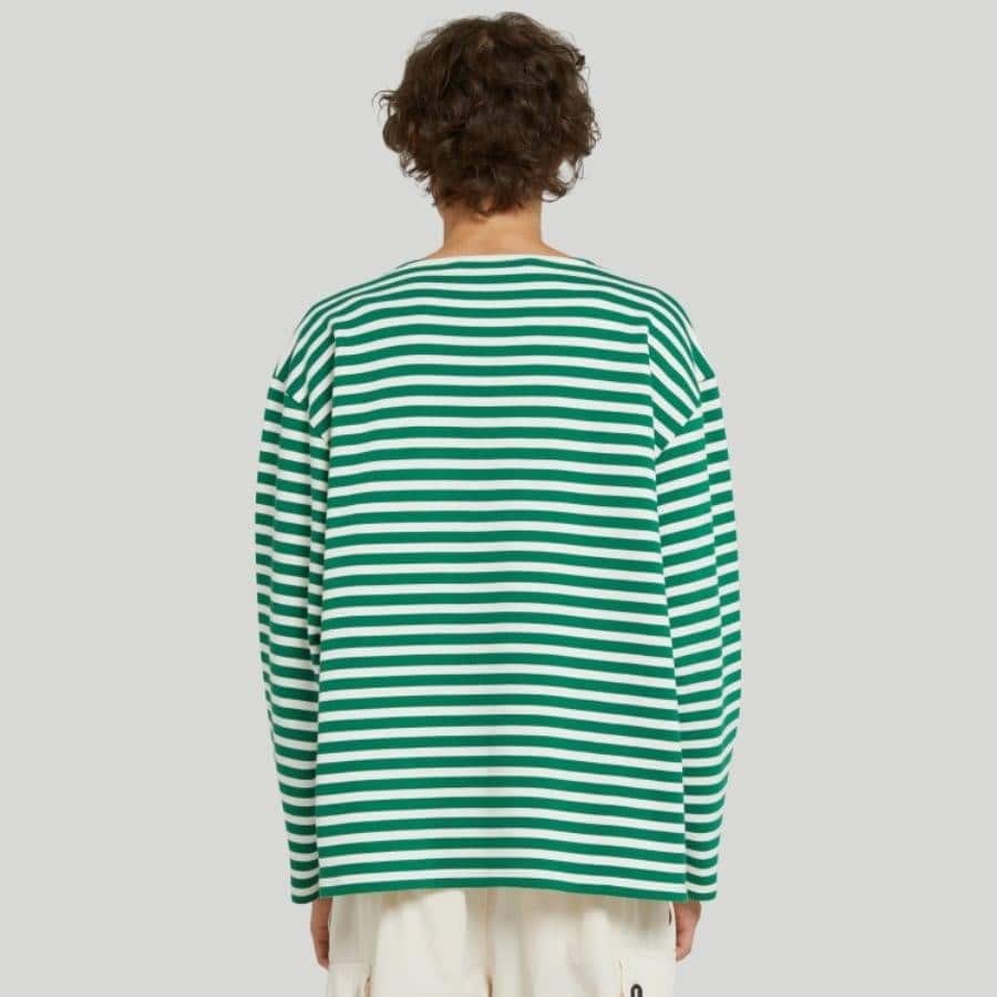 Palm Angels/PA BEAR STRIPES BRETON TEEL/S/GREEN/BROWN GREEN/BROWN L