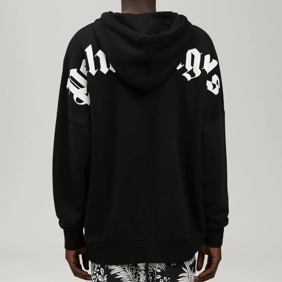 Palm Angels/CLASSIC LOGO OVER HOODY/BLACK/WHITE BLACK/WHITE L
