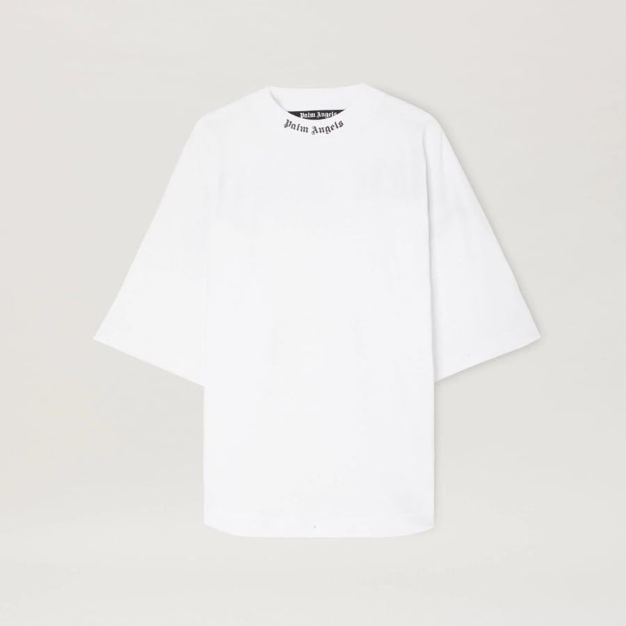Palm Angels/CLASSIC LOGO OVER TEE/WHITE/BLACK WHITE/BLACK M