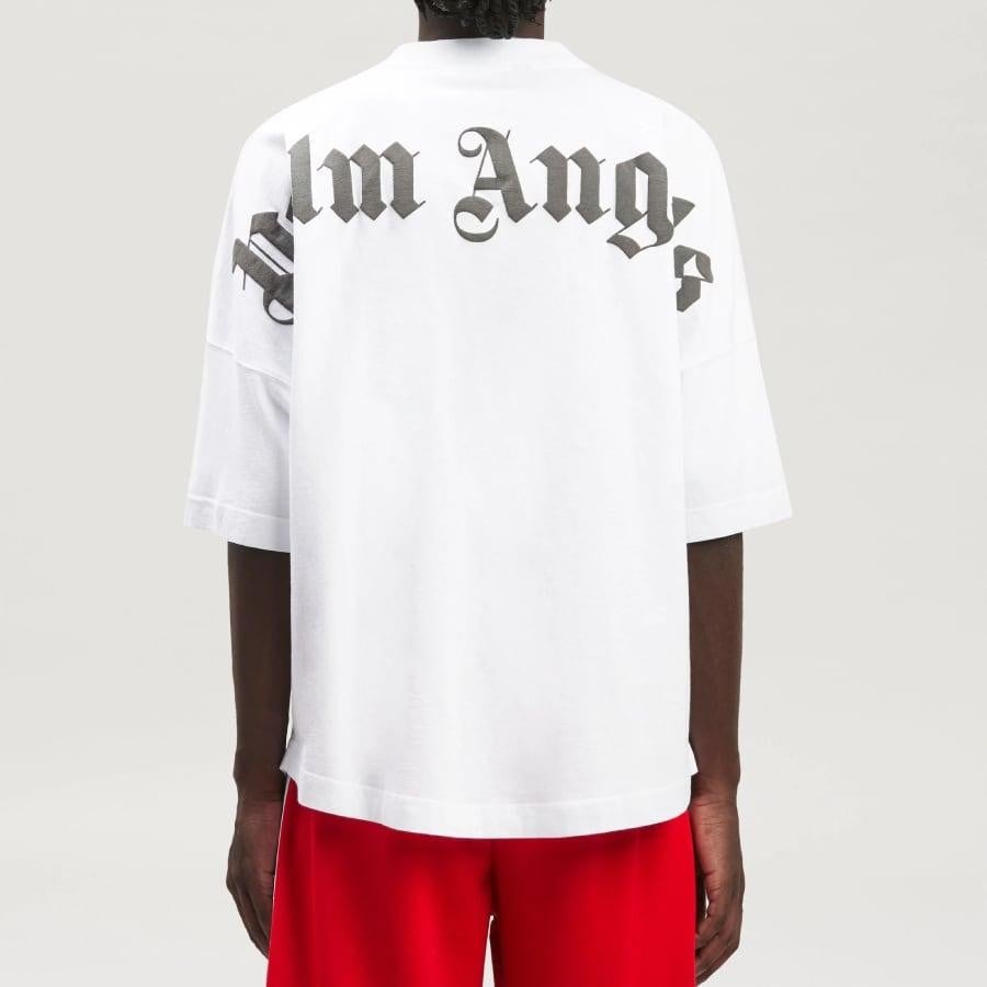 Palm Angels/CLASSIC LOGO OVER TEE/WHITE/BLACK WHITE/BLACK L