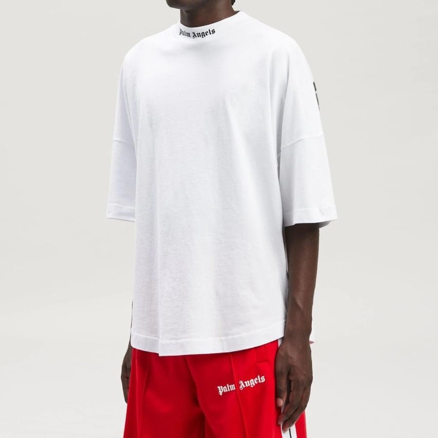 Palm Angels/CLASSIC LOGO OVER TEE/WHITE/BLACK WHITE/BLACK XL