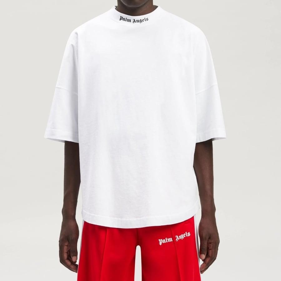 Palm Angels/CLASSIC LOGO OVER TEE/WHITE/BLACK WHITE/BLACK XXL
