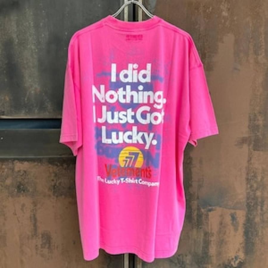 VETEMENTS/I GOT LUCKY T-SHIRT/PINK PINK S