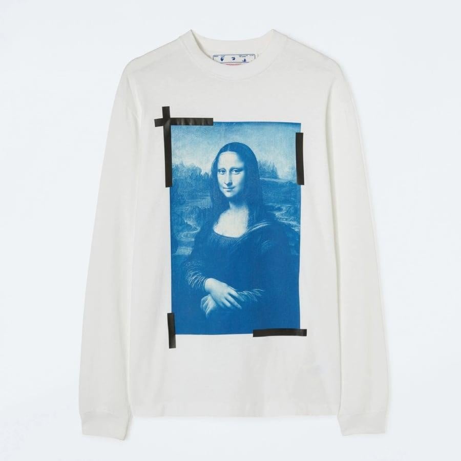 OFF WHITE/MONALISA SKATE L/S TEE/WHITE/BLUE WHITE/BLUE L