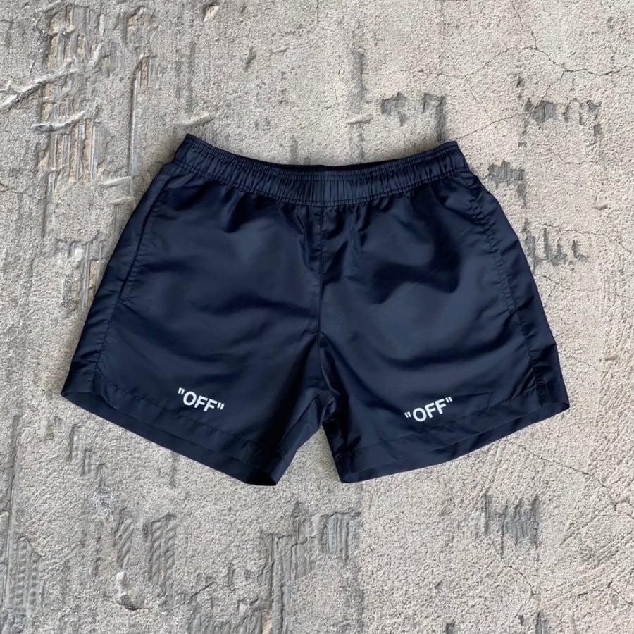 OFF WHITE/OFF QUOTE SWIMSHORTS/BLACK/WHITE BLACK/WHITE S