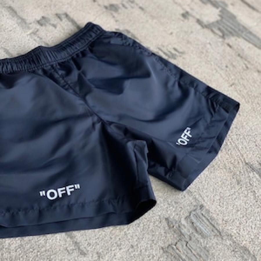 OFF WHITE/OFF QUOTE SWIMSHORTS/BLACK/WHITE BLACK/WHITE S