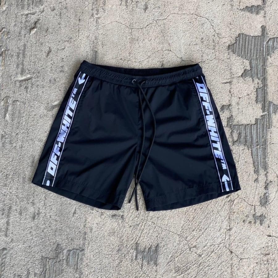 OFF WHITE/ATHL LOGOBAND SWIMSHORTS/BLACK/WHITE BLACK/WHITE L