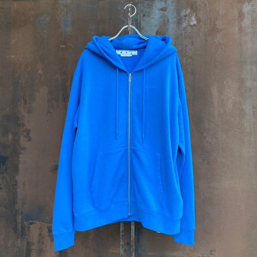 OFF WHITE/DIAG TAB SLIM ZIP HOODIE/PEACOCK PEACOCK XL