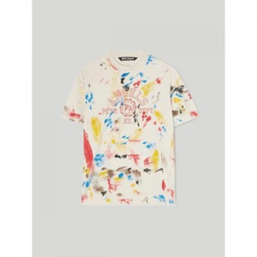 Palm Angels / PAINTED COLLEGE TEE / OFF WHITE OFF WHITE M