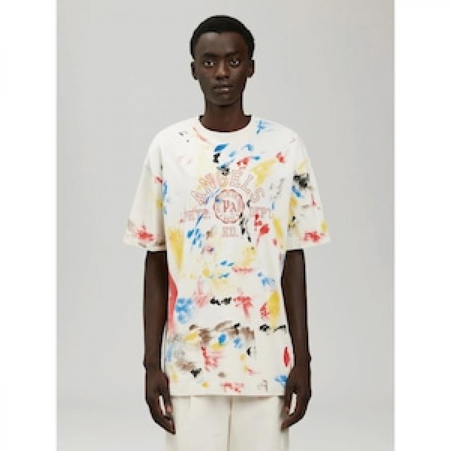 Palm Angels / PAINTED COLLEGE TEE / OFF WHITE OFF WHITE M