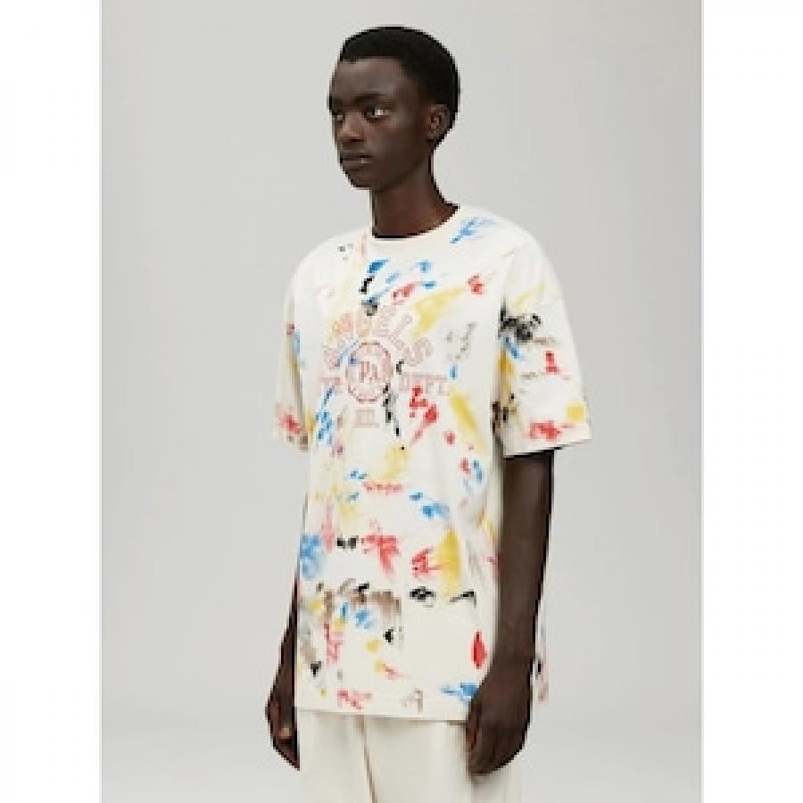 Palm Angels / PAINTED COLLEGE TEE / OFF WHITE OFF WHITE M