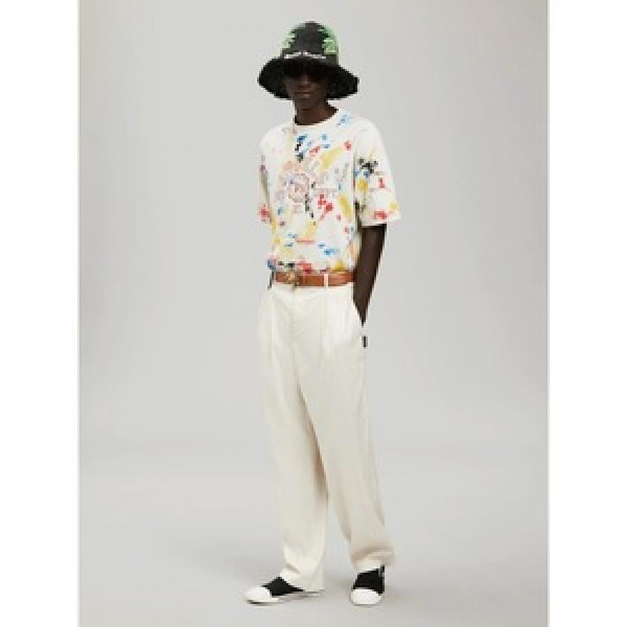 Palm Angels / PAINTED COLLEGE TEE / OFF WHITE OFF WHITE M