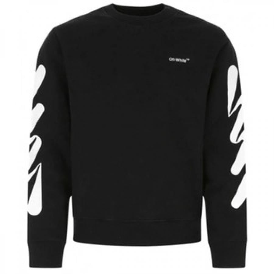 Off-White / WAVE DIAG SLIM CREWNECK BLACK WHITE / BLACK/WHITE BLACK/WHITE XXL