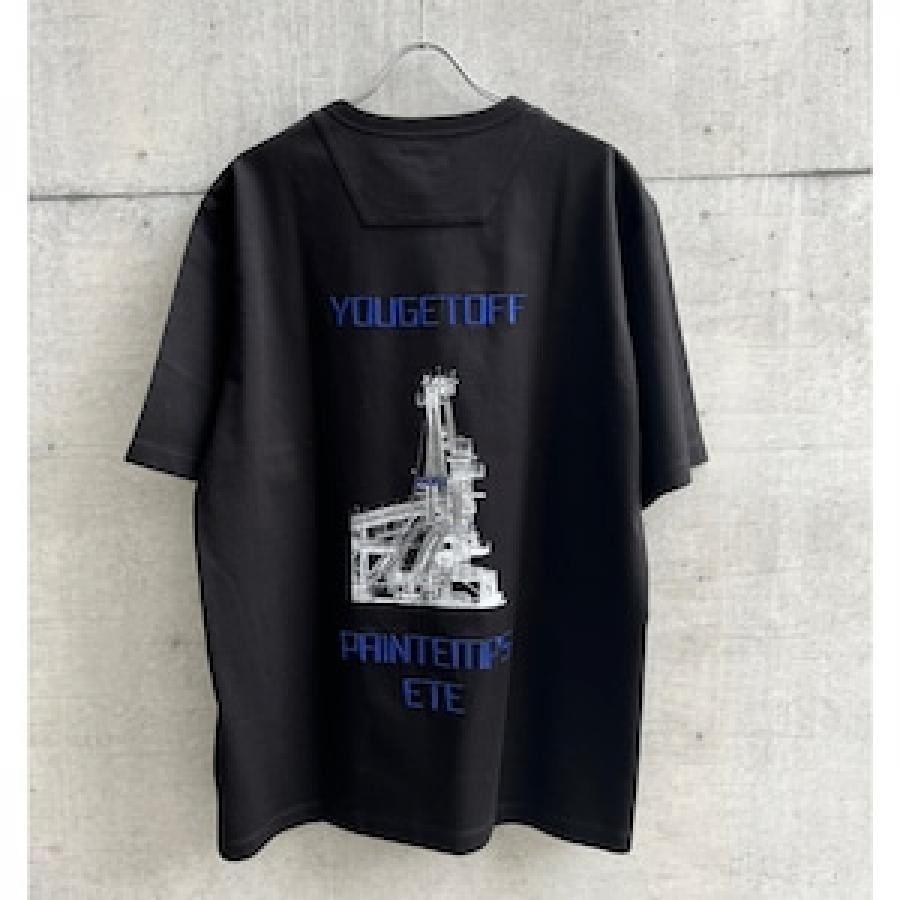 JUUN J / Graphic Loose Fit Half Sleeve T-Shirt / BLACK BLACK L