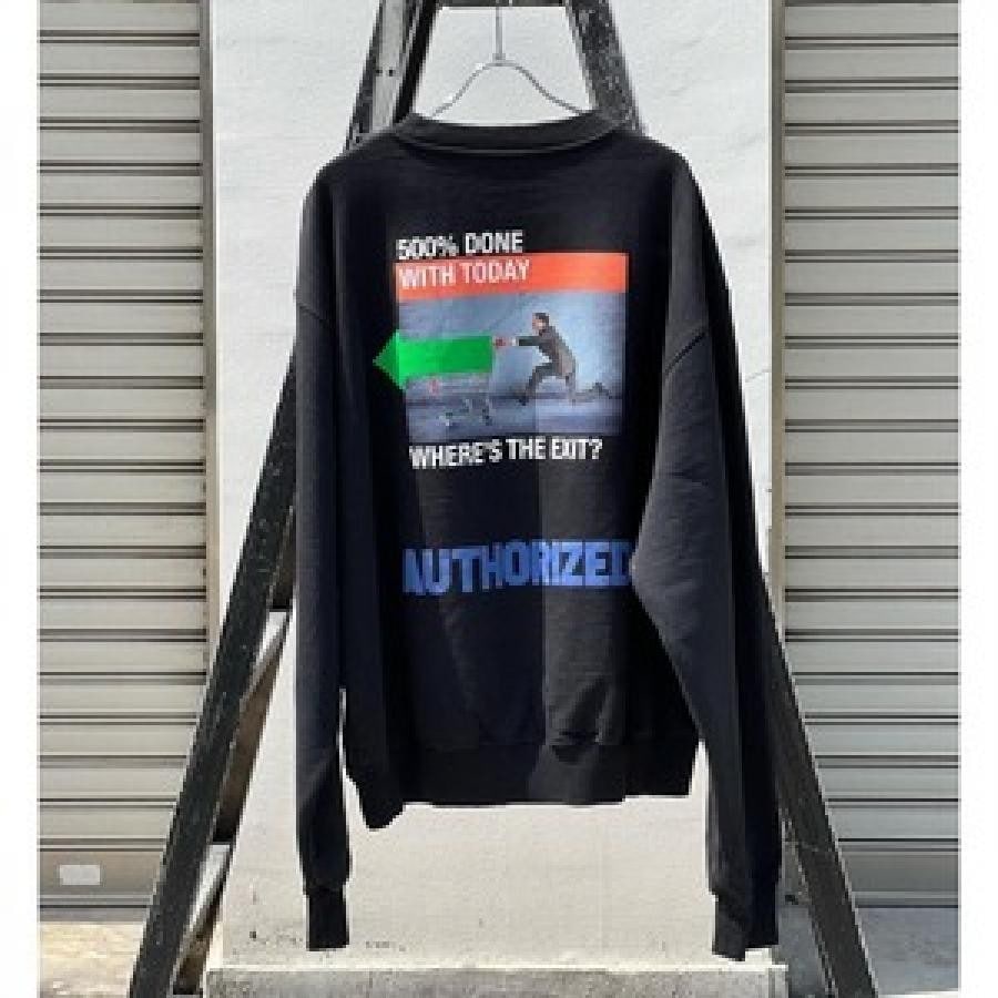 HERON PRESTON / CREWNECK OS A.F. AUTHORIZED / BLACK BLACK L