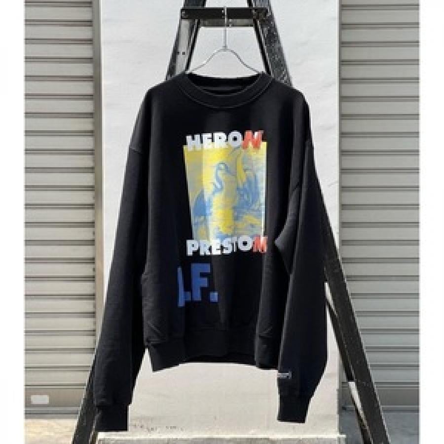 HERON PRESTON / CREWNECK OS A.F. AUTHORIZED / BLACK BLACK XL