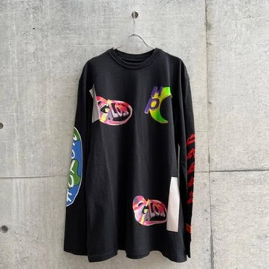 HERON PRESTON / LS TEE OS GLOBAL COLLAGE / BLACK BLACK M