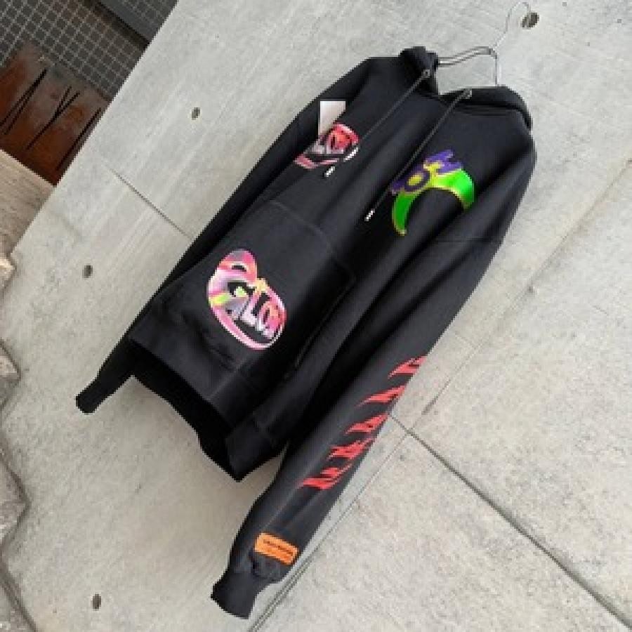 HERON PRESTON / HOODIE GLOBAL COLLAGE / BLACK BLACK L