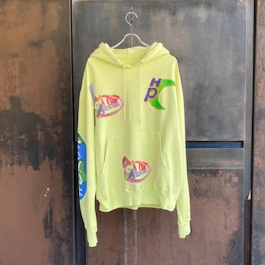 HERON PRESTON/HOODIE GLOBAL COLLAGE /YELLOW YELLOW XL