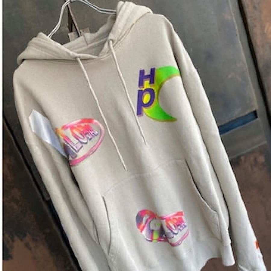 HERON PRESTON/HOODIE GLOBAL COLLAGE /GREY GREY XL