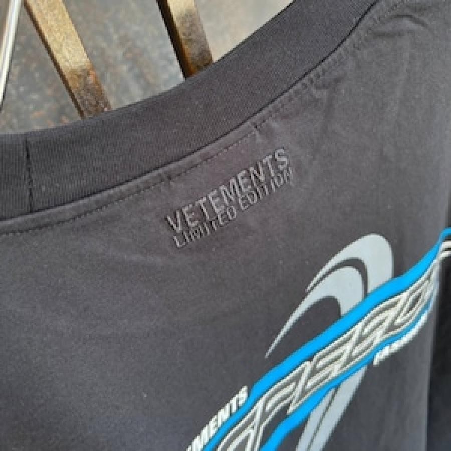 VETEMENTS/HI-SPEED T-SHIRT/BLACK BLACK S