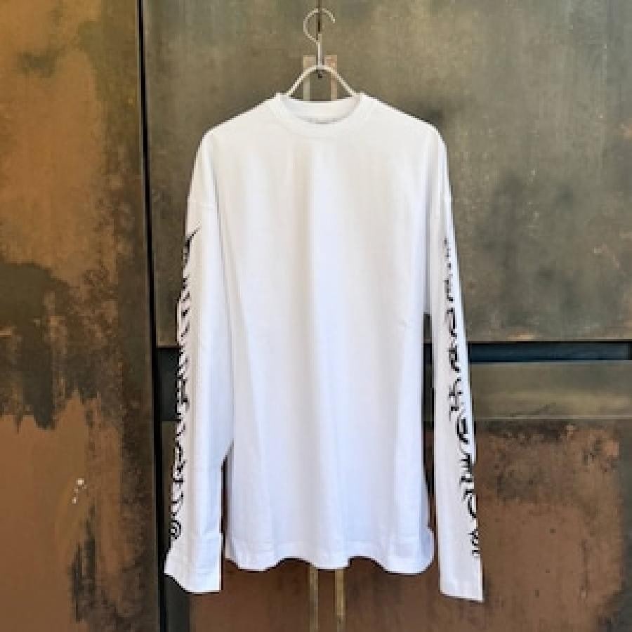 VETEMENTS/GOTHIC LOGO LONG SLEEVE/WHITE WHITE S