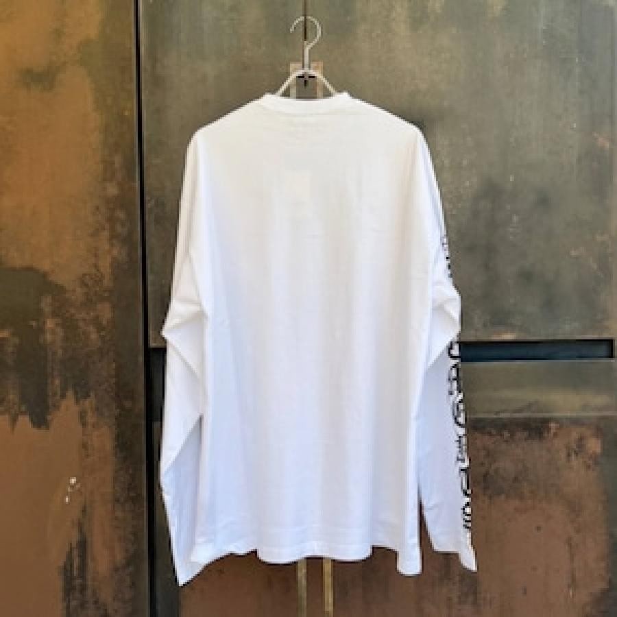 VETEMENTS/GOTHIC LOGO LONG SLEEVE/WHITE WHITE S