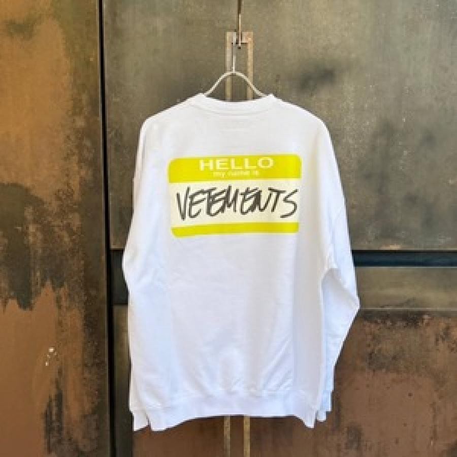 VETEMENTS/MY NAME IS VETEMENTS SWEATSHIRT/WHITE WHITE S
