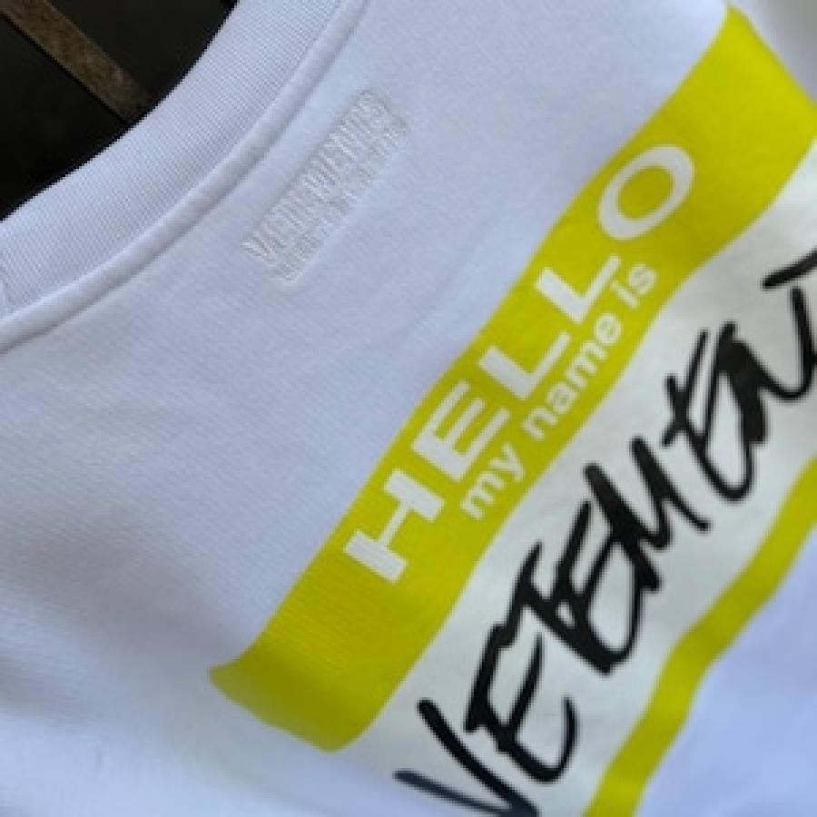 VETEMENTS/MY NAME IS VETEMENTS SWEATSHIRT/WHITE WHITE S