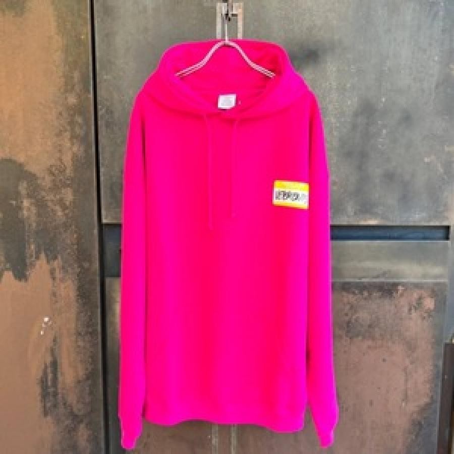 VETEMENTS/HOODIE/HOT PINK HOT PINK M