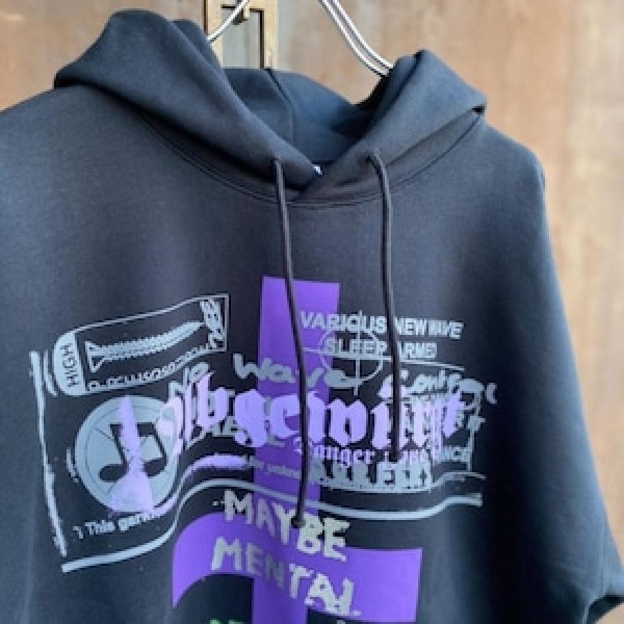 VETEMENTS/MAYBE MENTAL HOODIE/BLACK BLACK S