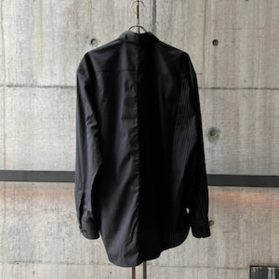 VETEMENTS / CUT-UPLOGOSHIRT / BLACK/BLACK BLACK/BLACK XS