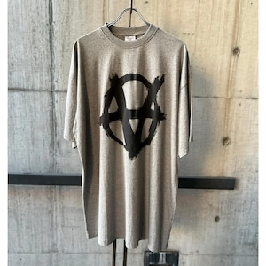VETEMENTS / ANARCHY GOTHIC LOGOT-SHIRT / GREY/BLACK GREY/BLACK S