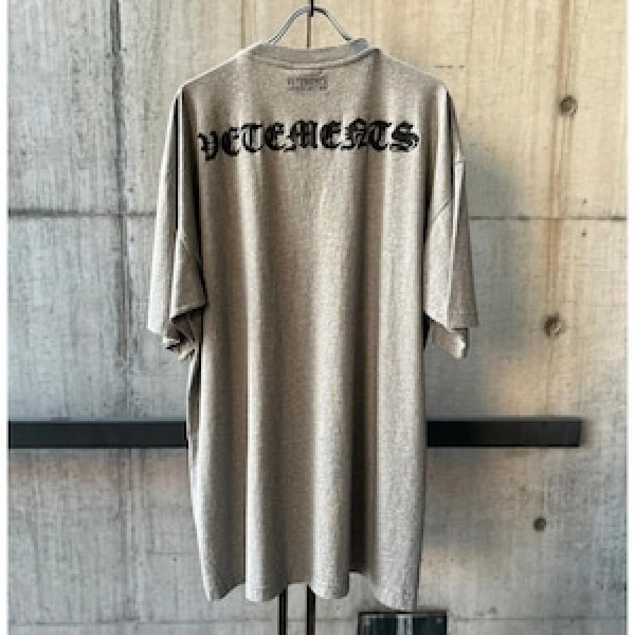 VETEMENTS / ANARCHY GOTHIC LOGOT-SHIRT / GREY/BLACK GREY/BLACK S