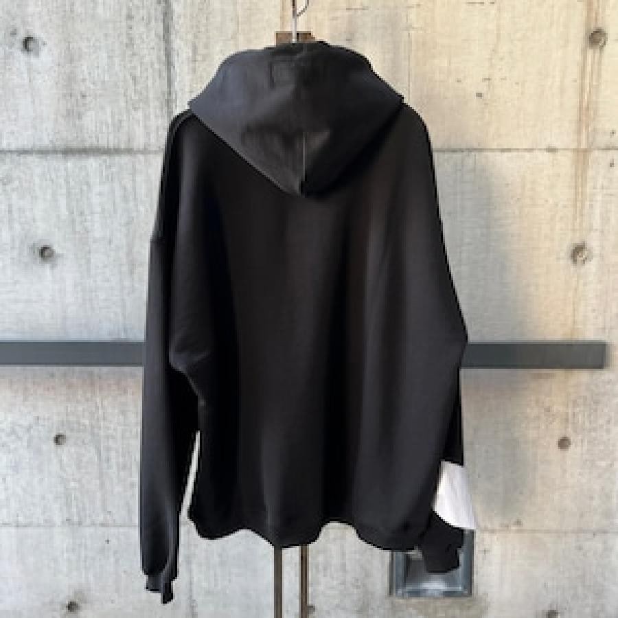 VETEMENTS / LOGOLABELHOODIE / BLACK/WHITE BLACK/WHITE L