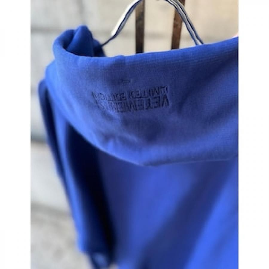 VETEMENTS / LOGOLABELHOODIE / BLUE/WHITE BLUE/WHITE XL