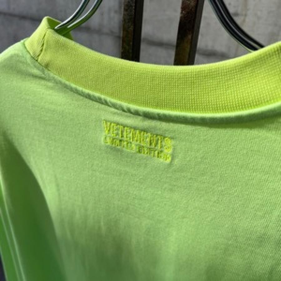 VETEMENTS / LOGOLABELLONGSLEEVE / YELLOW/BLUE YELLOW/BLUE XL