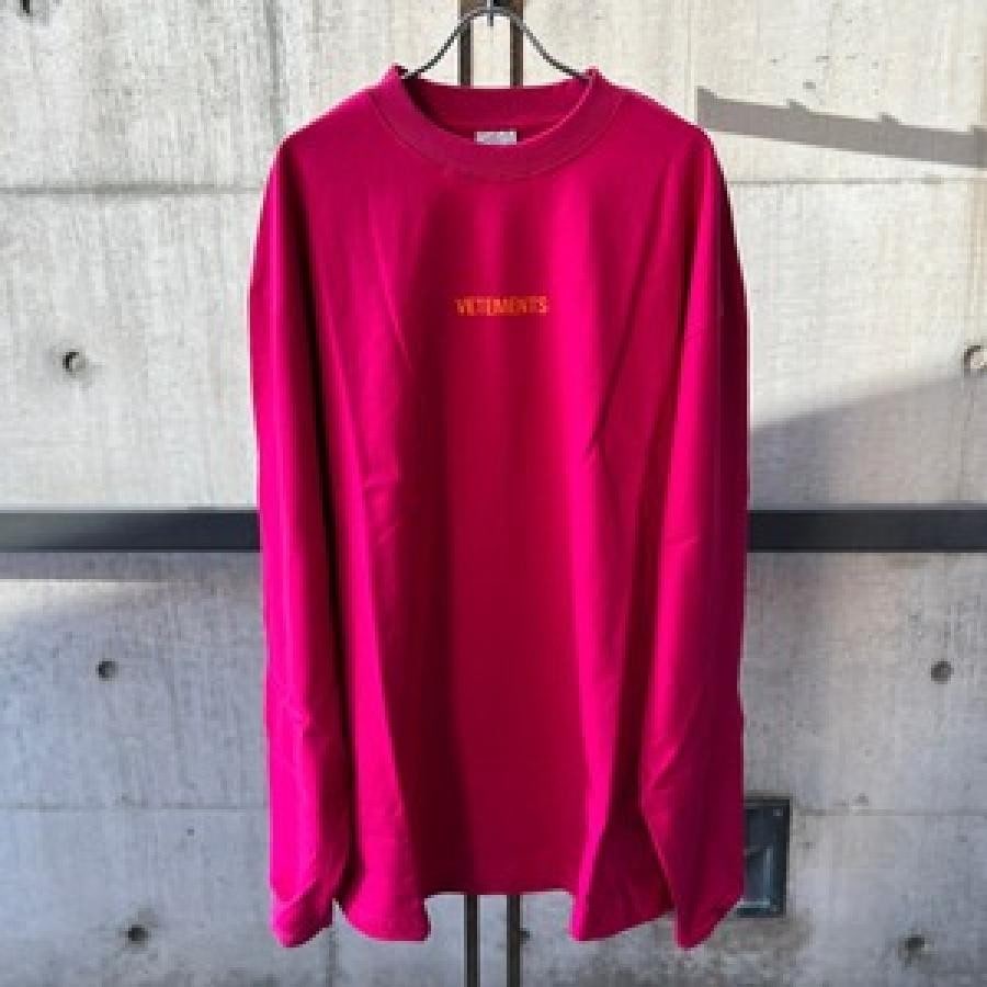 VETEMENTS / LOGOLABELLONGSLEEVE / PINK/ORANGE PINK/ORANGE S