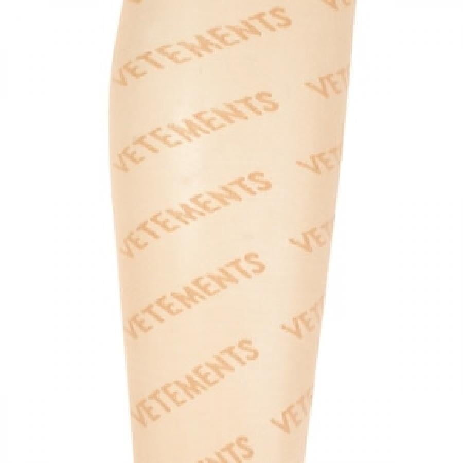 VETEMENTS / LOGO MONOGRAM TIGHTS NUDE S