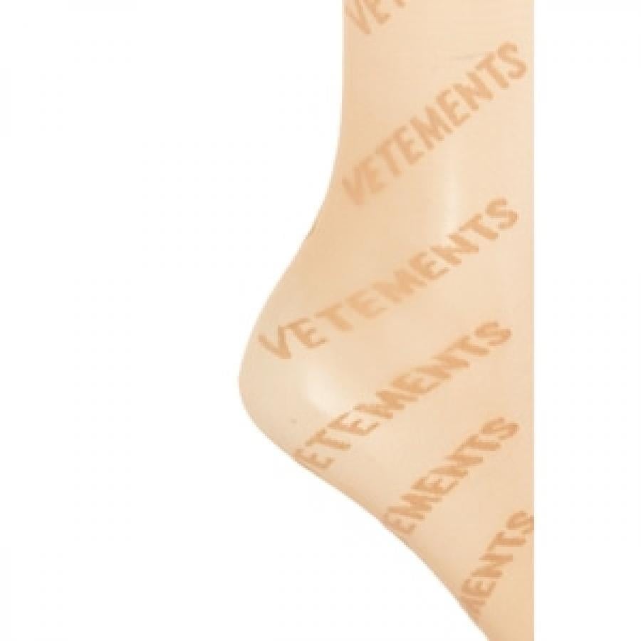 VETEMENTS / LOGO MONOGRAM TIGHTS NUDE S