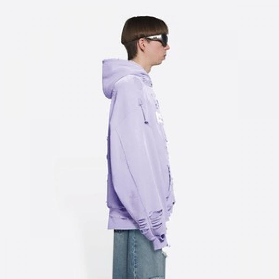 BALENCIAGA / Destroyed Hoodie / LIGHT PURPLE