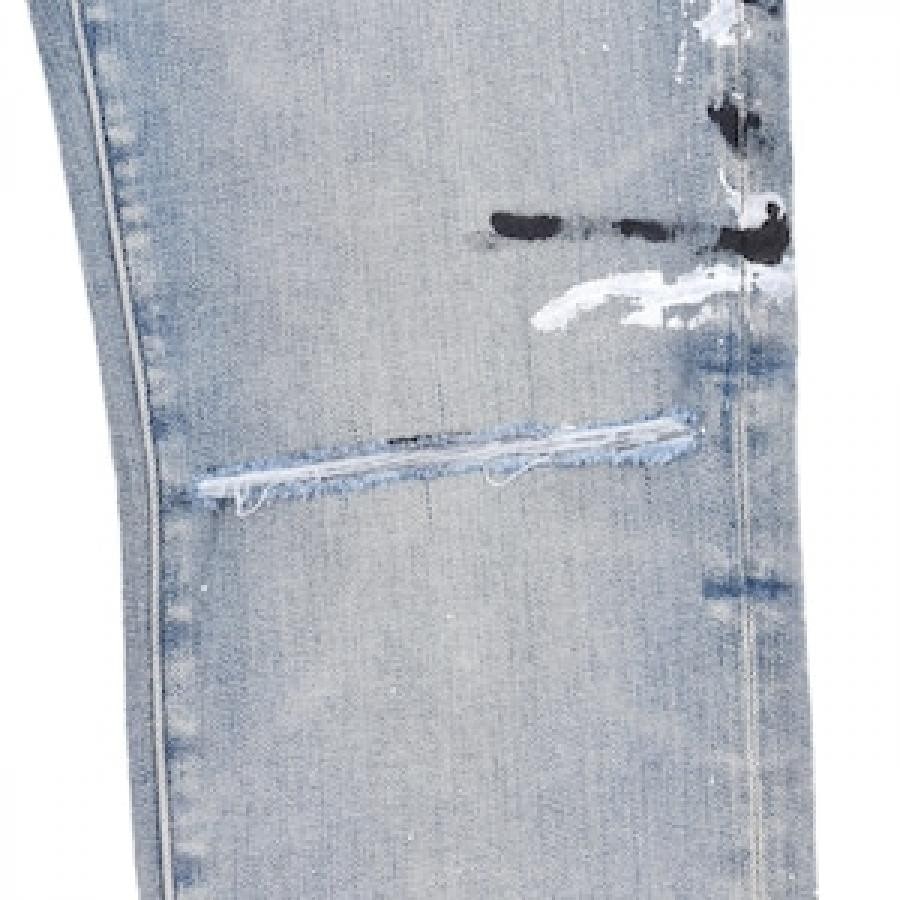 AMIRI HAND PAINTED SLIT KNEE JEAN/INDIGO INDIGO 31