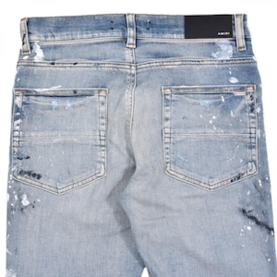 AMIRI HAND PAINTED SLIT KNEE JEAN/INDIGO INDIGO 31