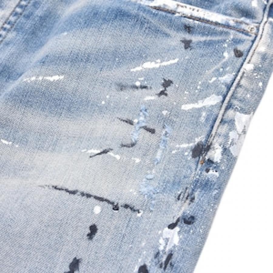 AMIRI HAND PAINTED SLIT KNEE JEAN/INDIGO INDIGO 31