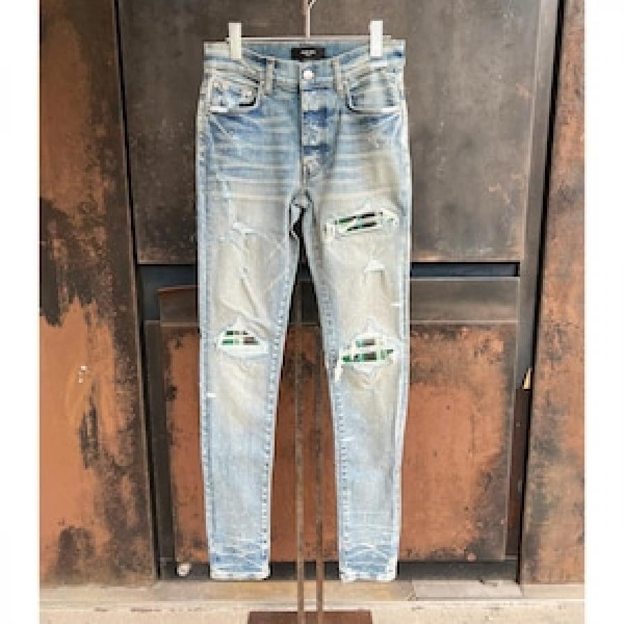 AMIRI/MX1 PLAID/INDIGO INDIGO 30