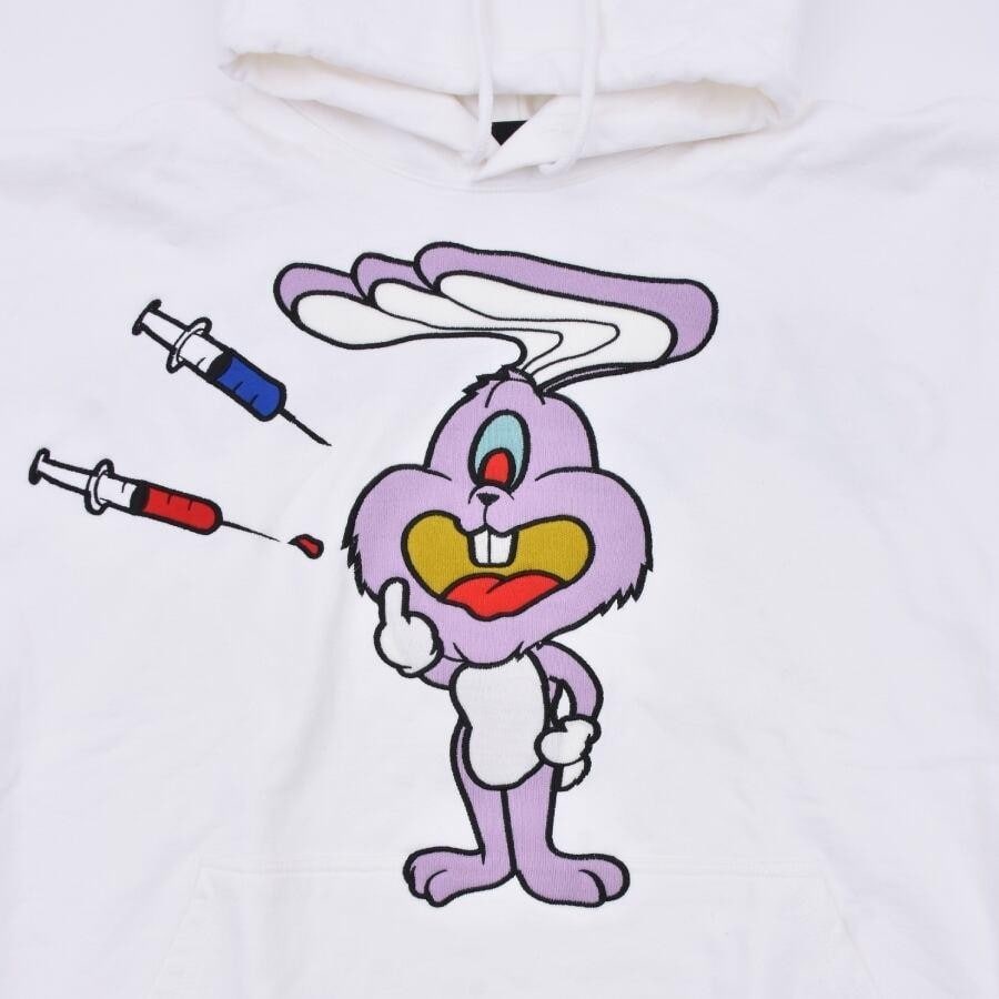 ZAC VARGAS / monster hoodie 'JUNKIE BUNNY’-PINK WHITE ONE SIZE
